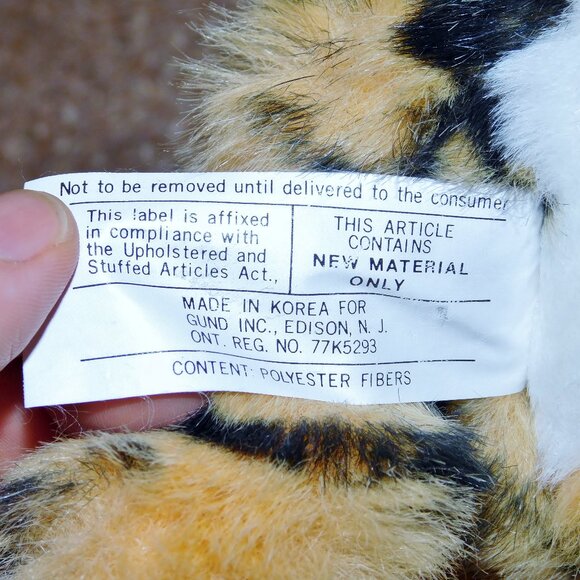 Vintage 1982 GUND 9" Tamba the Tiger Cub Plush Animal Brand New with Tags NWT - Picture 10 of 11